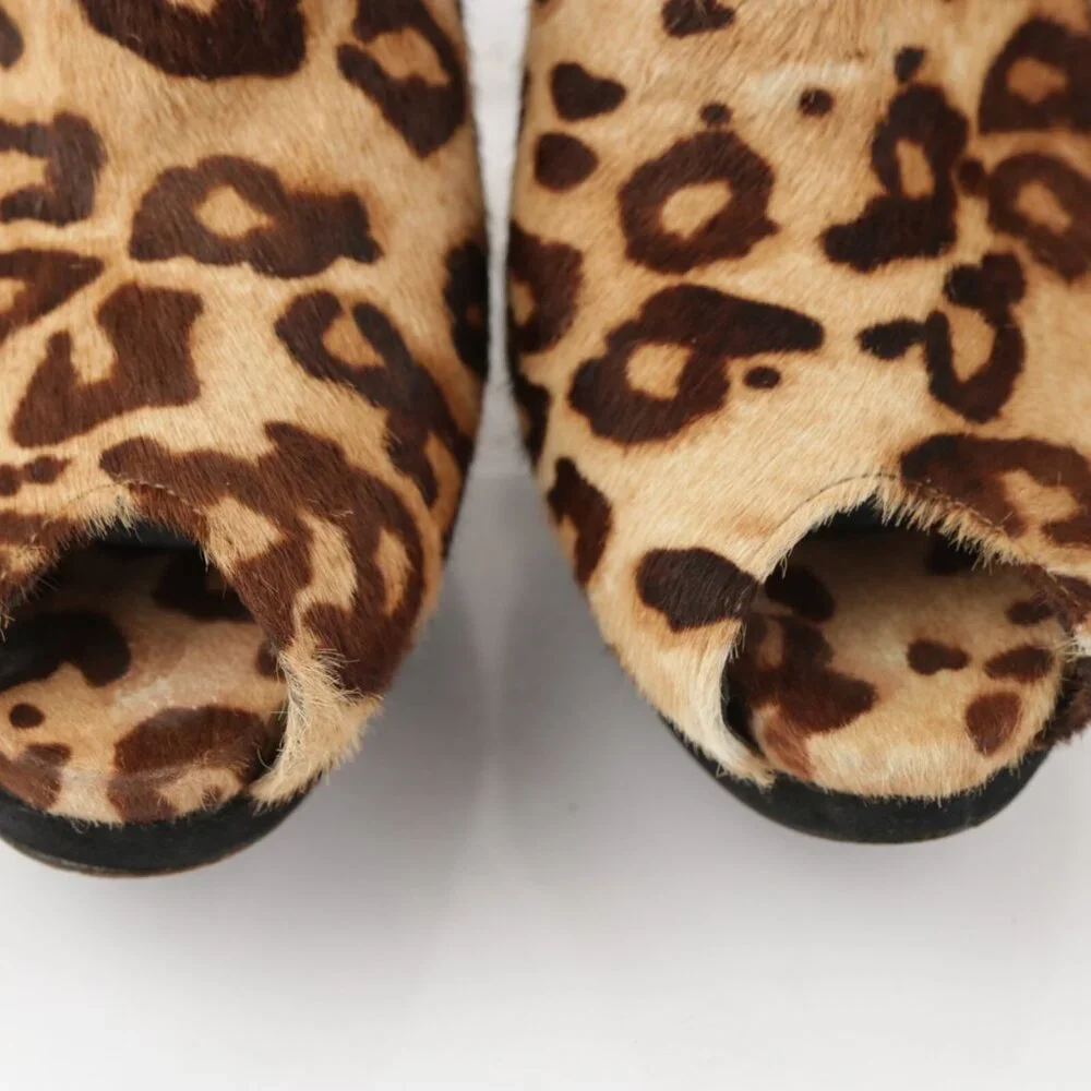Stuart Weitzman Womens Pump Size‎ 10.5 Brown Calf Hair Slingback Platform Heel
